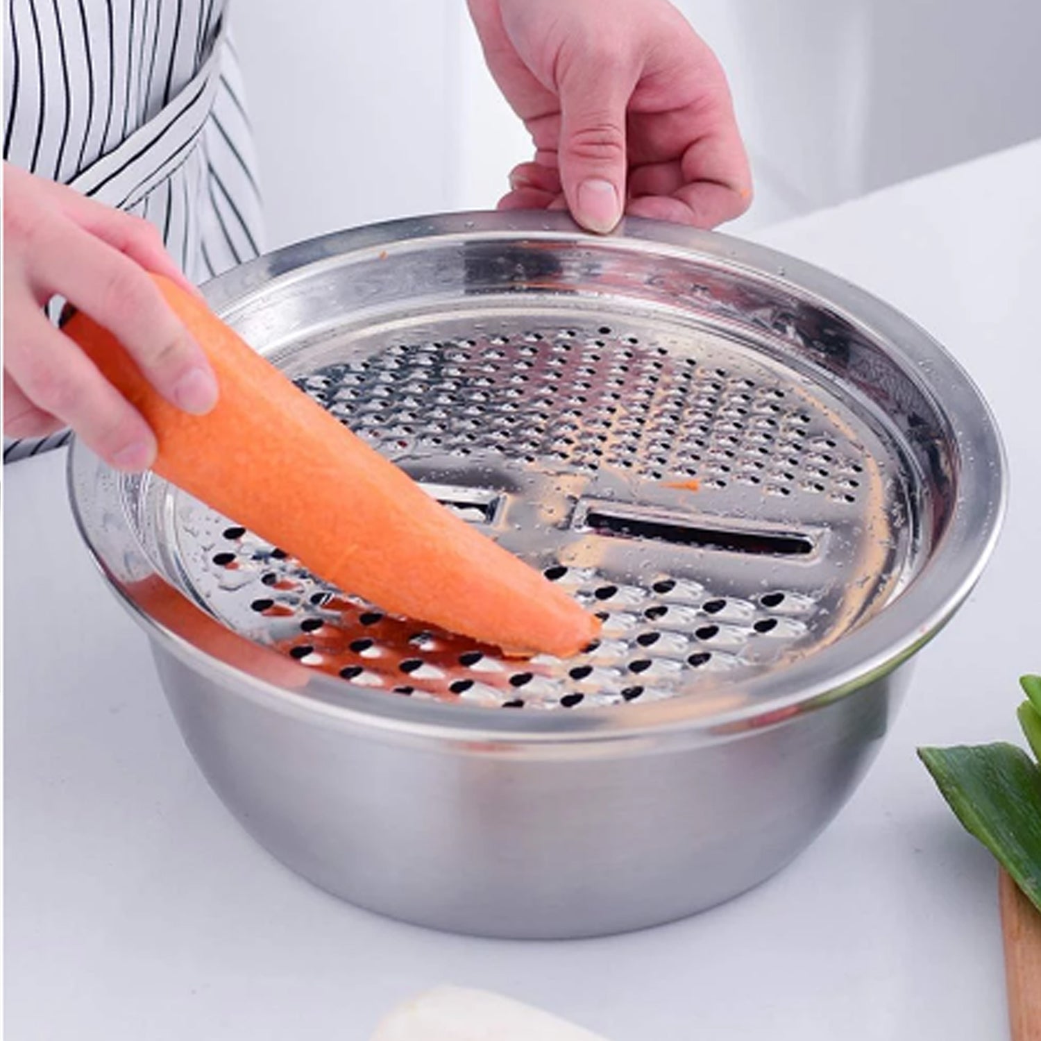 2877 3in1 Kitchen multipurpose julienne grater salad maker with pasta server spoon DeoDap 2877 3in1 Kitchen multipurpose julienne grater salad maker with pasta server spoon DeoDap